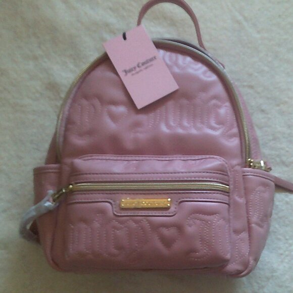 👜💰New with tags JUICY COUTURE Backpack Bag Purse Quilted Taffy Night Out - Picture 2 of 8
